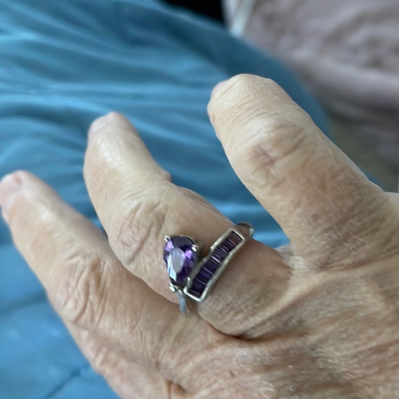 Jewelry - 925 Silver Ring With Purple Stones